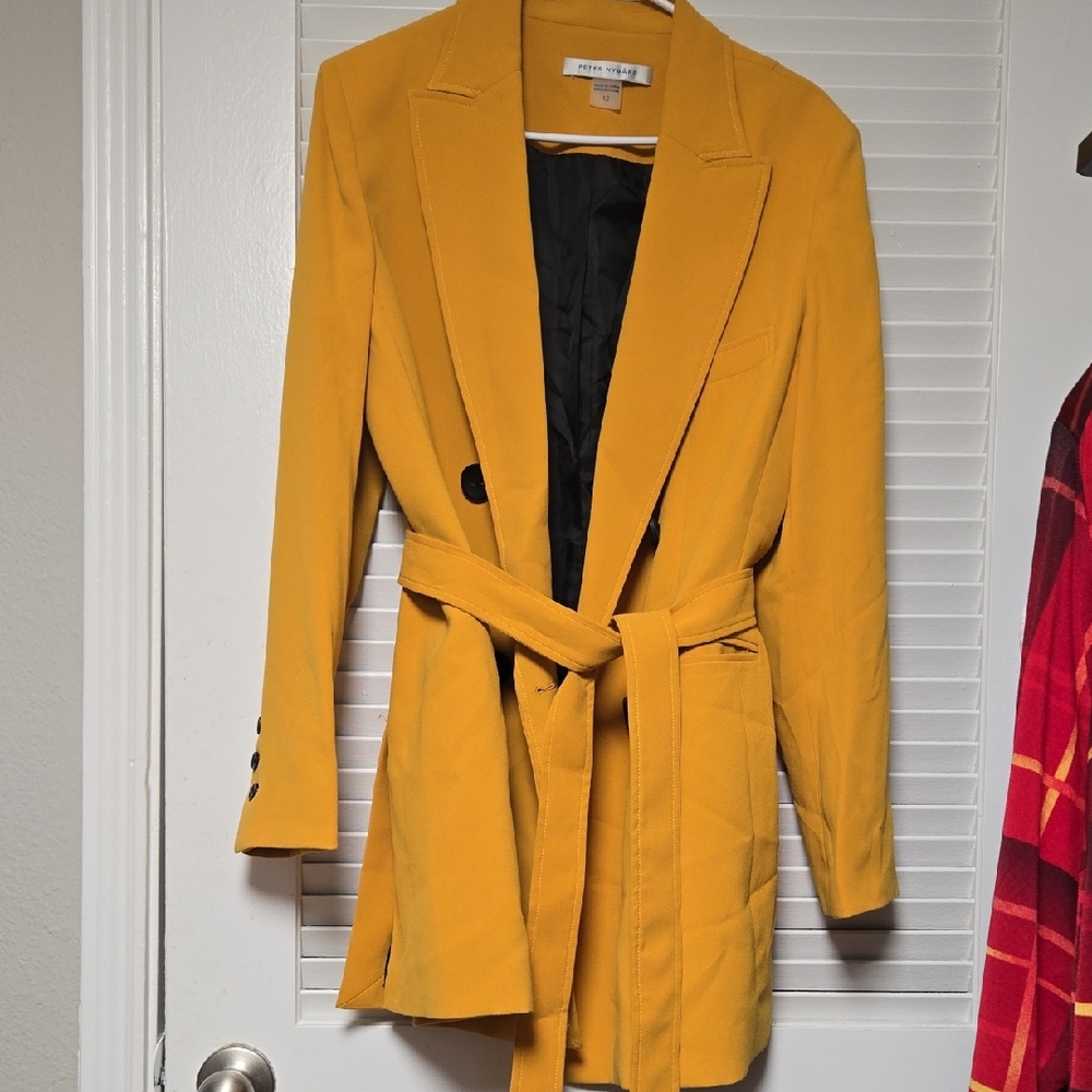 Peter Nygard Mustard Belted Blazer